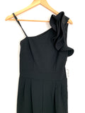 Eliza J Black One Shoulder Ruffle Jumpsuit NWT- Size 0
