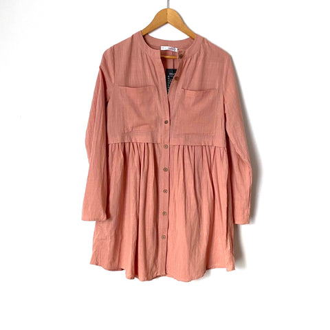 R. Vivimos Pink Button Down Dress NWT- Size S (see notes)