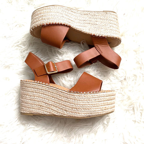 Soda Brown Espadrille Wedges- Size 7 (brand new condition)