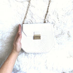 White House Black Market White Embossed Small Crossbody