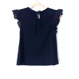 Free The Roses Black Eyelet Sleeve Top- Size XS