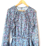 Saints + Secrets Floral Ruffle Dress with Keyhole Back- Size L