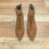 Marc Fisher Suede Dark Brown Buckle Booties - Size 7 (LIKE NEW)