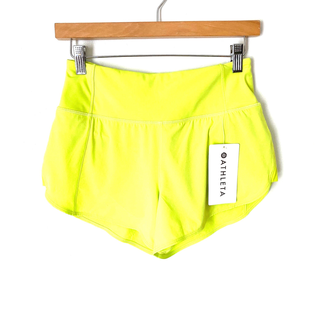 Athleta Neon Yellow Running Free Shorts NWT- Size XXS – The Saved