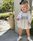 Pukatuka Floral Smocked Bubble- Size 3 (see notes)