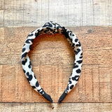 No Brand Beige/Black Animal Print Knot Headband