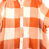 Maeve Orange Gingham Flutter Sleeve Top- Size XS