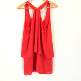 Karlie Racerback Ruffle Blouse- Size S