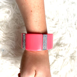 No Brand Hot Pink and Silver Stretchy Bracelet