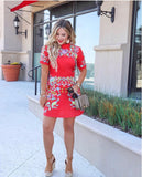 ASOS Red Embroidered Exposed Back Dress NWT- Size 6 (sold out online)