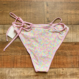 For Love & Lemons Pink and Yellow Floral Print Bikini Bottoms NWT- Size M (we have matching top)