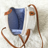 Poppy + Sage Camilla Handwoven Round Bag in White