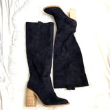 Mi.iM Black Suede Tall Over The Knee Block Heel Boots- Size 9