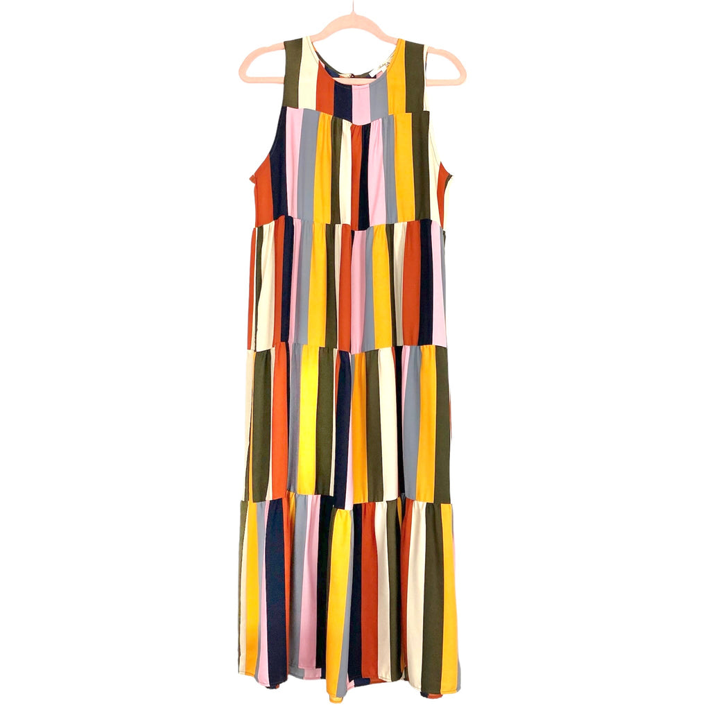 Andree by Unit Multi-Colored Stripe Tiered Maxi Dress NWT- Size L – The  Saved Collection