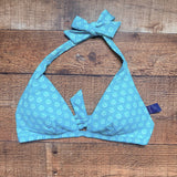 Vilebrequin Turquoise Anchor Print Padded Bikini Top- Size S (we have matching bottoms)