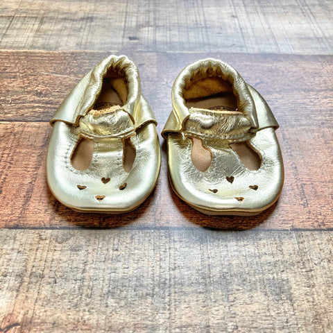 Bird Rock Baby Gold Leather Mary Janes- Size 3