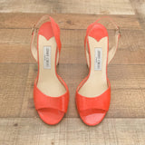 Jimmy Choo Red Slingback Heels- Size 39.5 (See Notes)