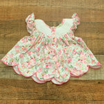 Poppy Kids Co. Floral Harper Smocked Scalloped Hem Dress with Bloomers- Size 3M (sold as a set)