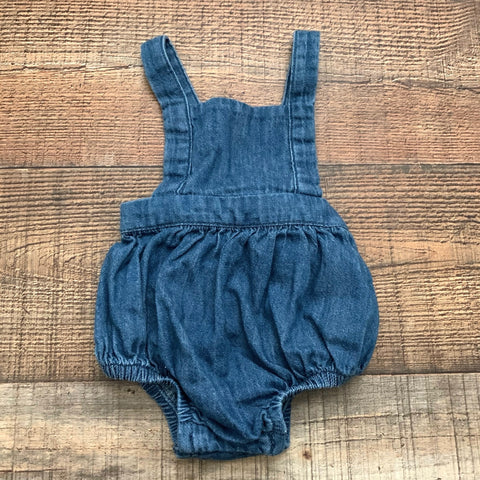 Old Navy Baby Girl Denim Bubble Romper- Size 0-3M