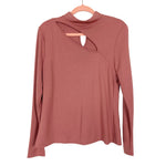 Halogen Front Cutout Mock Neck Long Sleeve Top- Size 1