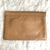 Elaine Turner Taupe Leather Clutch NWT