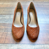 Talbots Brown Suede Round Toe Heels- Size 9 (Brand New)