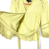 Gibson Look Yellow Heathered Wrap Shirt- Size XXS