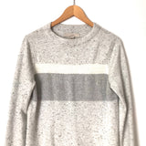 Loft Grey Speckled Stripe Sweater- Size M (see notes)