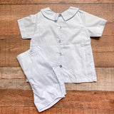 The Oaks Apparel Light Blue Button Up Back Short Set- Size 4
