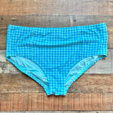 Lands End Light Blue/Aqua Checkered Bikini Bottoms- Size 18W (we have matching top, sold out online)