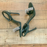 Express Black Rhinestone Open Toe Heel- Size 7