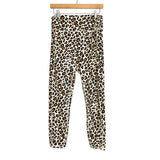 Wavvy Tan Animal Print Exposed Seam Ruched Waistband Leggings- Size ~L (See Notes) (Inseam 23") (We have a matching top!)