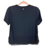 Lululemon Black Mesh Hem Top- Size ~6 (see notes)