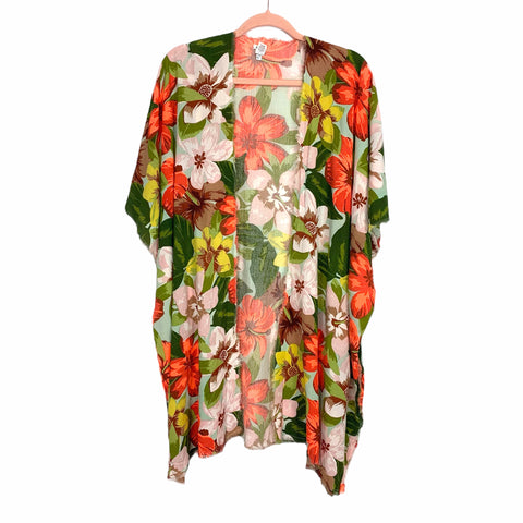 Aerie Resort Floral Print Kimono - One Size