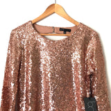 Gibson Rose Gold Bell Sleeve Sequin Top NWT- Size S