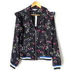 Willow & Clay Black Floral Print Zipper Track Jacket NWT- Size XS (we have matching joggers)