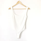 ASTR White Square Neck Thong Bodysuit- Size S