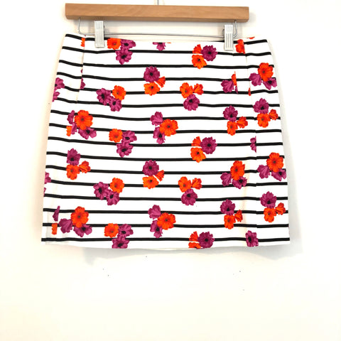 J Crew Striped and Floral Mini Skirt- Size 4