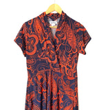 Karina Red and Black Printed Dress- Size M/L