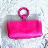 Vince Camuto Clear Ombré Hot Pink Embossed Handbag