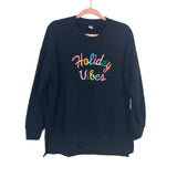 Old Navy Black Holiday Vibes Crewneck Sweatshirt- Size S