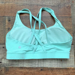 Lululemon Mint Green Padded Strappy Back Sports Bra- Size 8