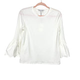 English Factory White Scallop Bell Sleeve Knit Top NWT- Size XS