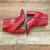 Bamboo Red Faux Leather Booties- Size 7
