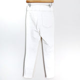 Express White Denim Paperbag Waist Cropped Legging Super High Rise- Size 2 (Inseam 24.5")