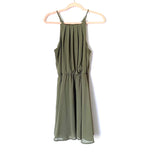 Blue Rain Green Pleated Dress- Size L (see notes)