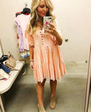 Free People Button Up Embroidered Dress- Size XS