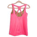 No Brand (Lululemon) Pink Built In Bra Mesh Cross Workout Top- Size 8