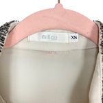 Millau Cream Beaded Asymmetrical Blouse- Size XS (see notes)
