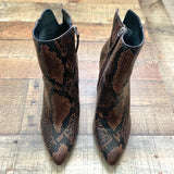 Scoop Brown Snakeskin Print High Heeled Booties- Size 9 (LIKE NEW) sold out online